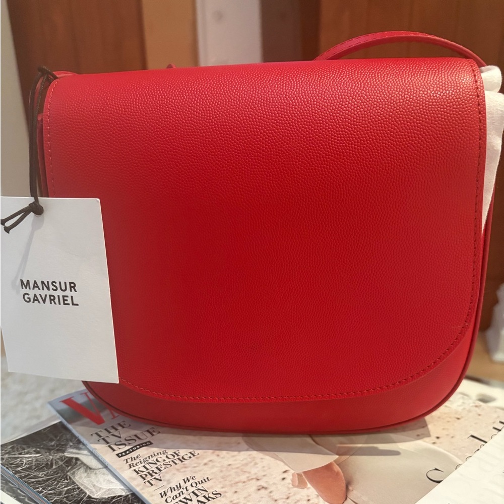 Mansur Gavriel Vibrant Red Leather Shoulder Bag